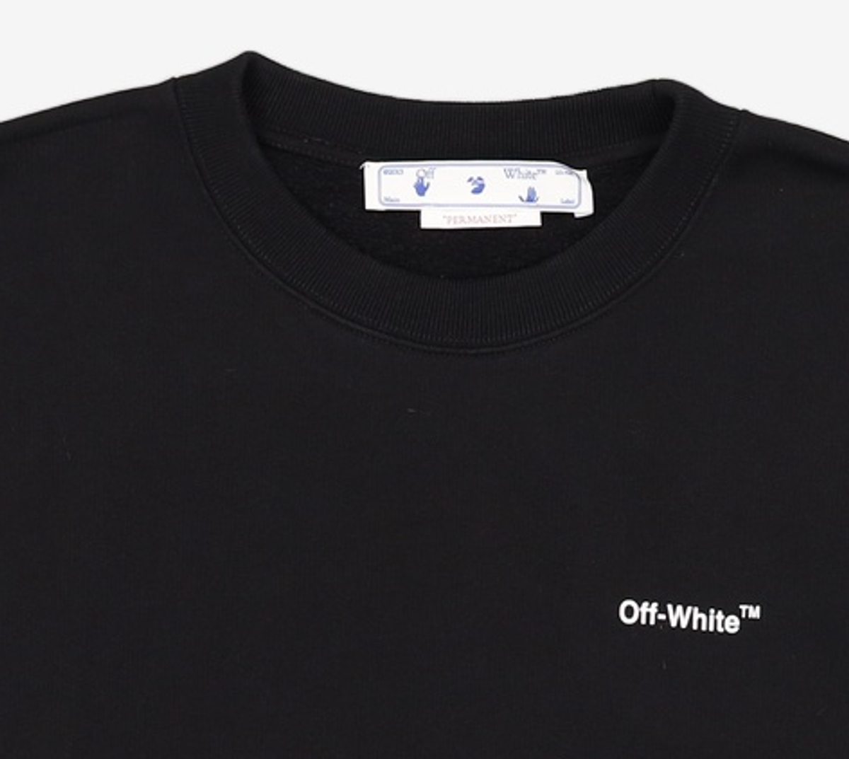 오프화이트(OFF-WHITE) 남성 디아그 헬베티카 오버사이즈 스웨트셔츠 - 블랙 / OMBA058C99FLE0011001 XL