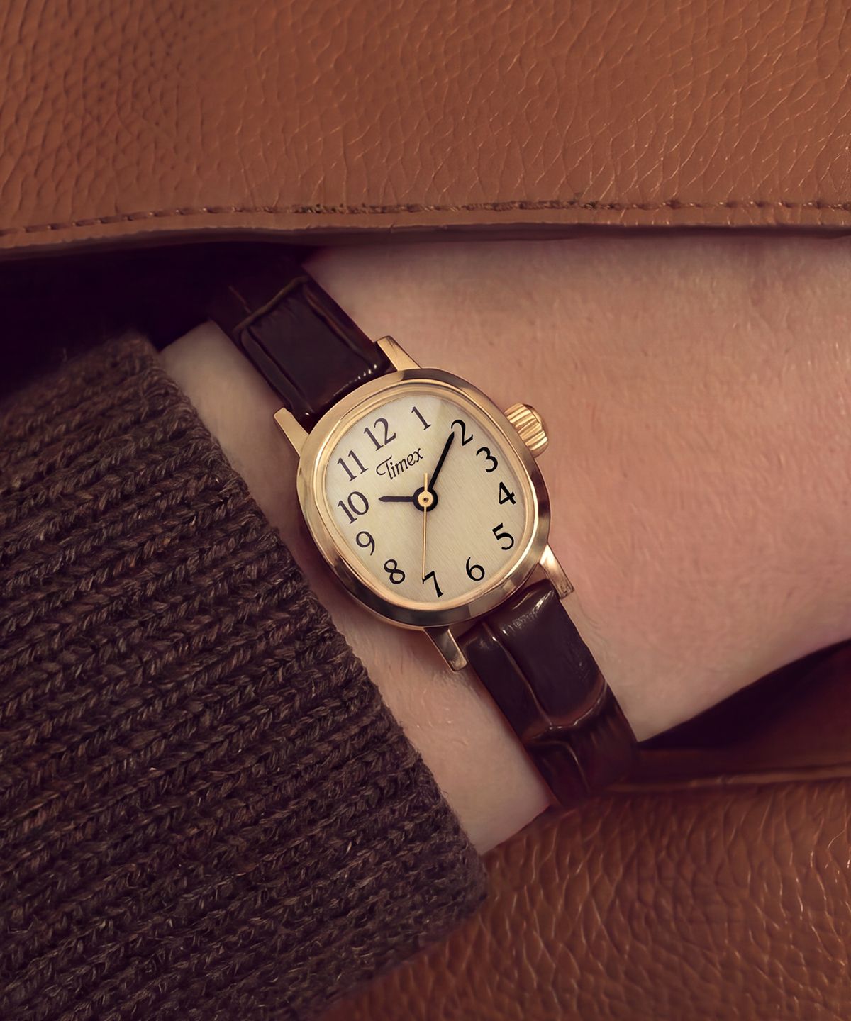 타이맥스(TIMEX) 카바티나 미니 여성가죽시계 17mm