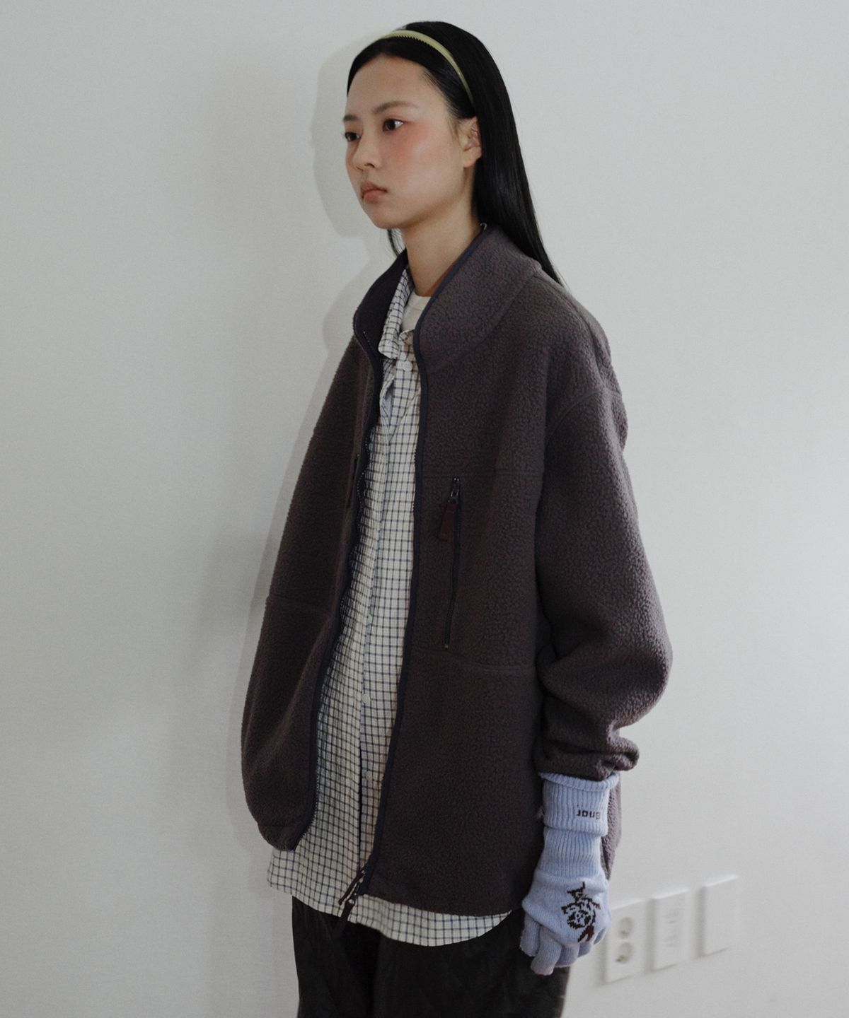 엔오르 스튜디오(ENOR STUDIO) [CORE] UTILITY FLEECE ZIP-UP - PURPLE