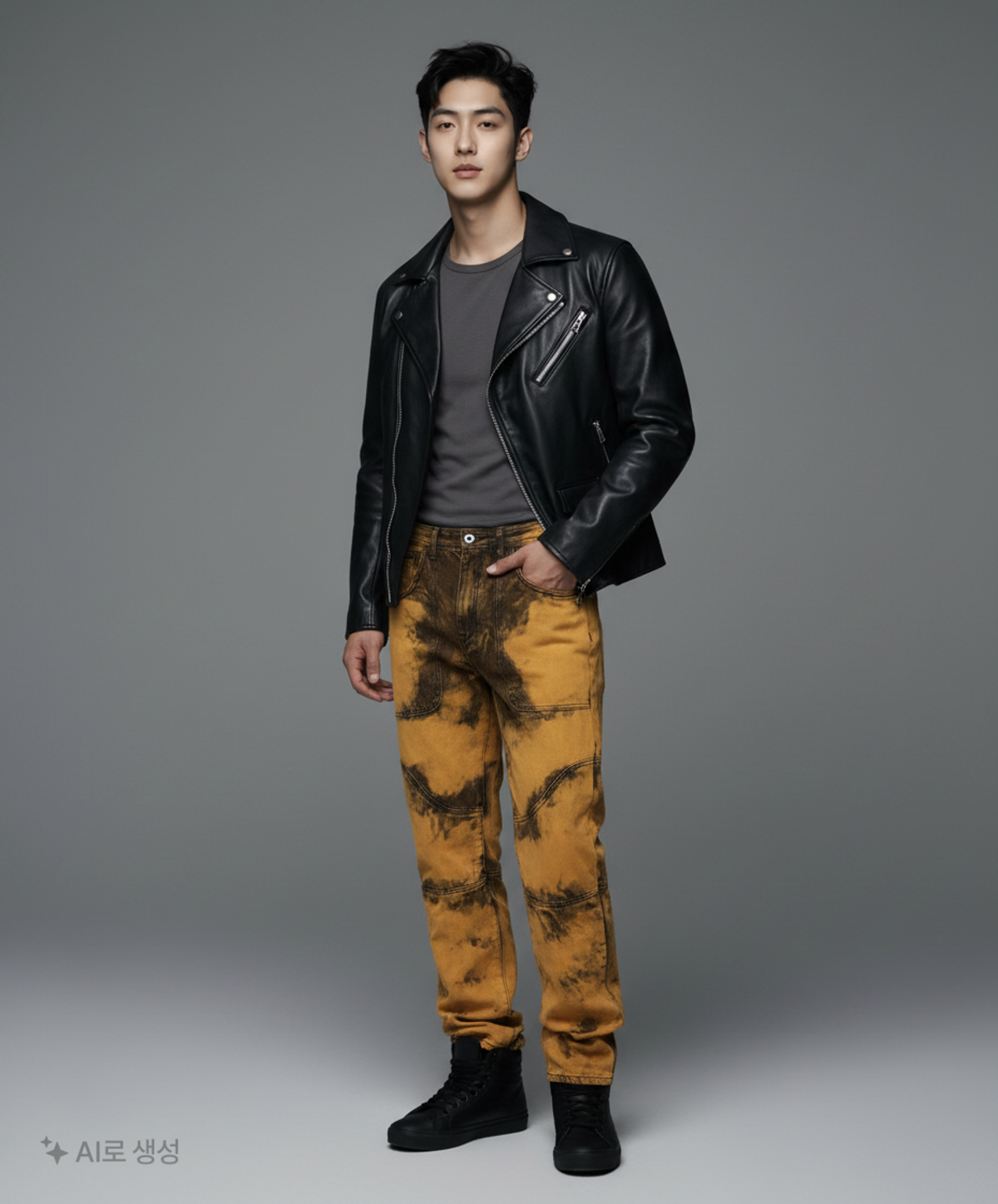 메종미네드(MAISON MINED) CHEDDAR ORANGE CURVE DENIM PANTS 50