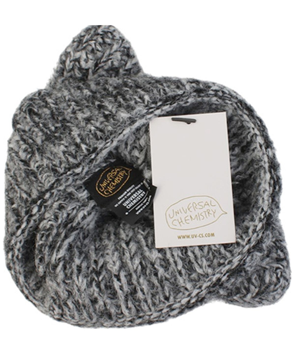 유니버셜 케미스트리(UNIVERSAL CHEMISTRY) Cat Vintage Knit Black Beanie 고양이비니