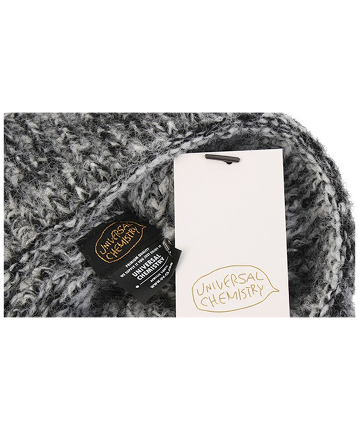 유니버셜 케미스트리(UNIVERSAL CHEMISTRY) Cat Vintage Knit Black Beanie 고양이비니