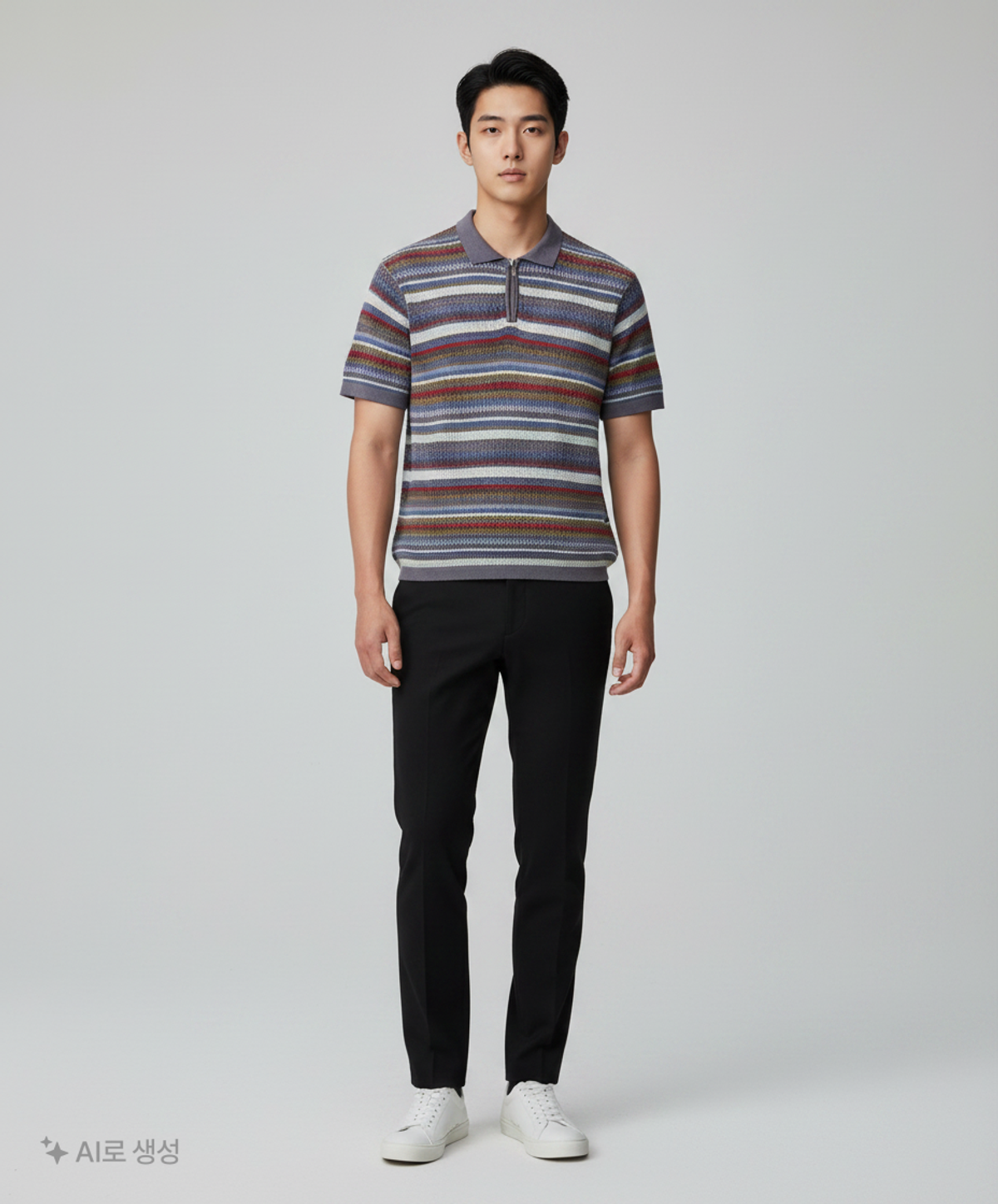 디스이즈네버댓(THISISNEVERTHAT) Striped S/S KnIt Polo Dark Navy M