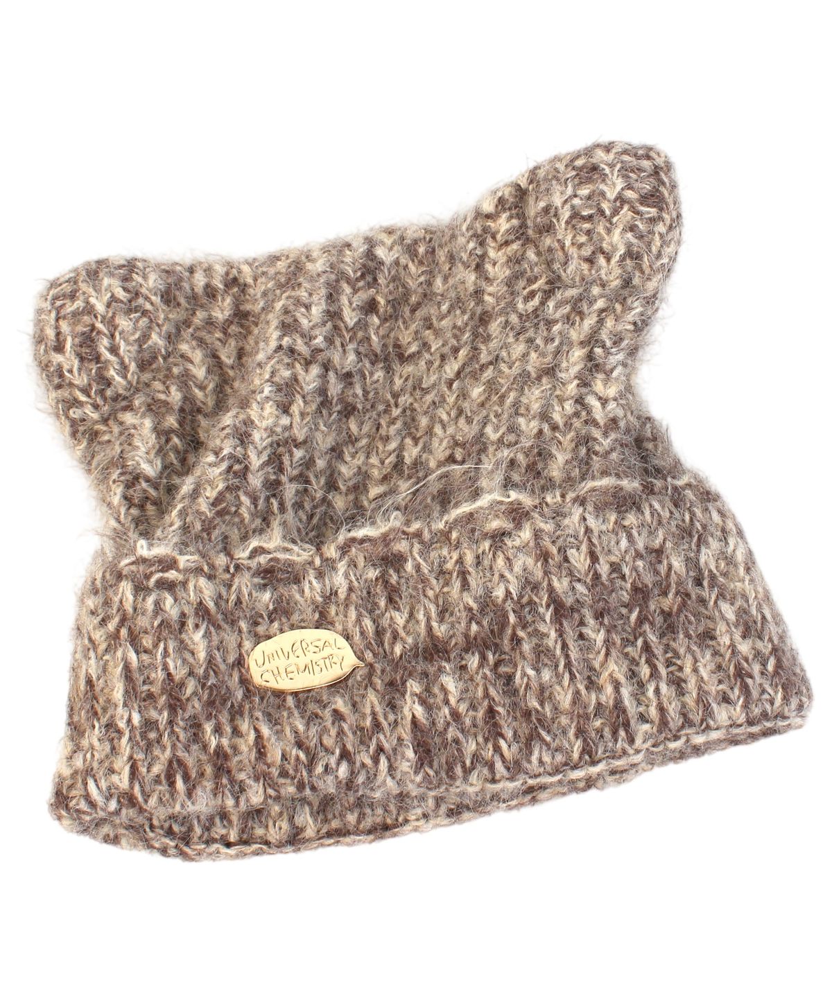 유니버셜 케미스트리(UNIVERSAL CHEMISTRY) Cat Vintage Knit Beige Beanie 고양이비니