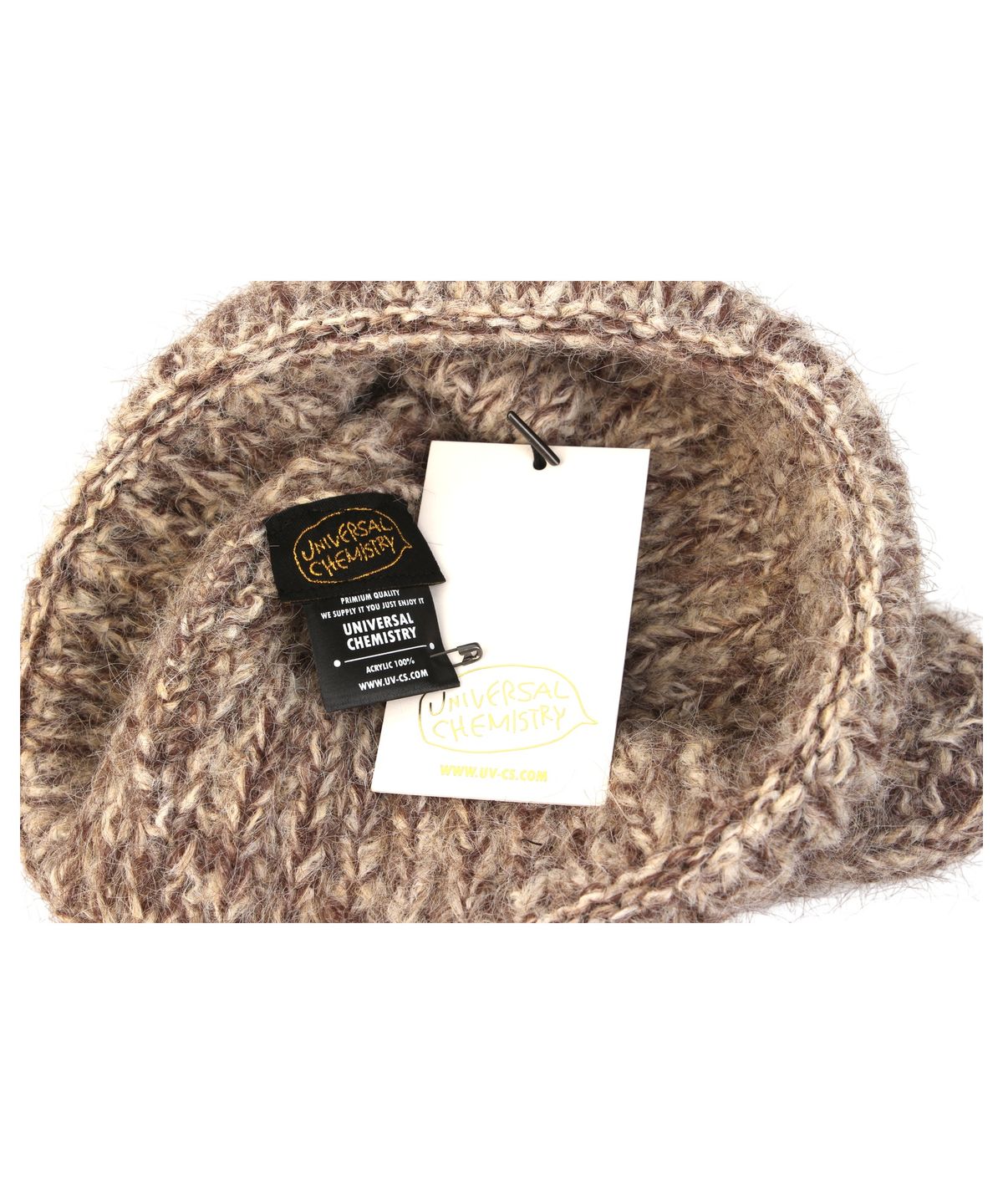 유니버셜 케미스트리(UNIVERSAL CHEMISTRY) Cat Vintage Knit Beige Beanie 고양이비니