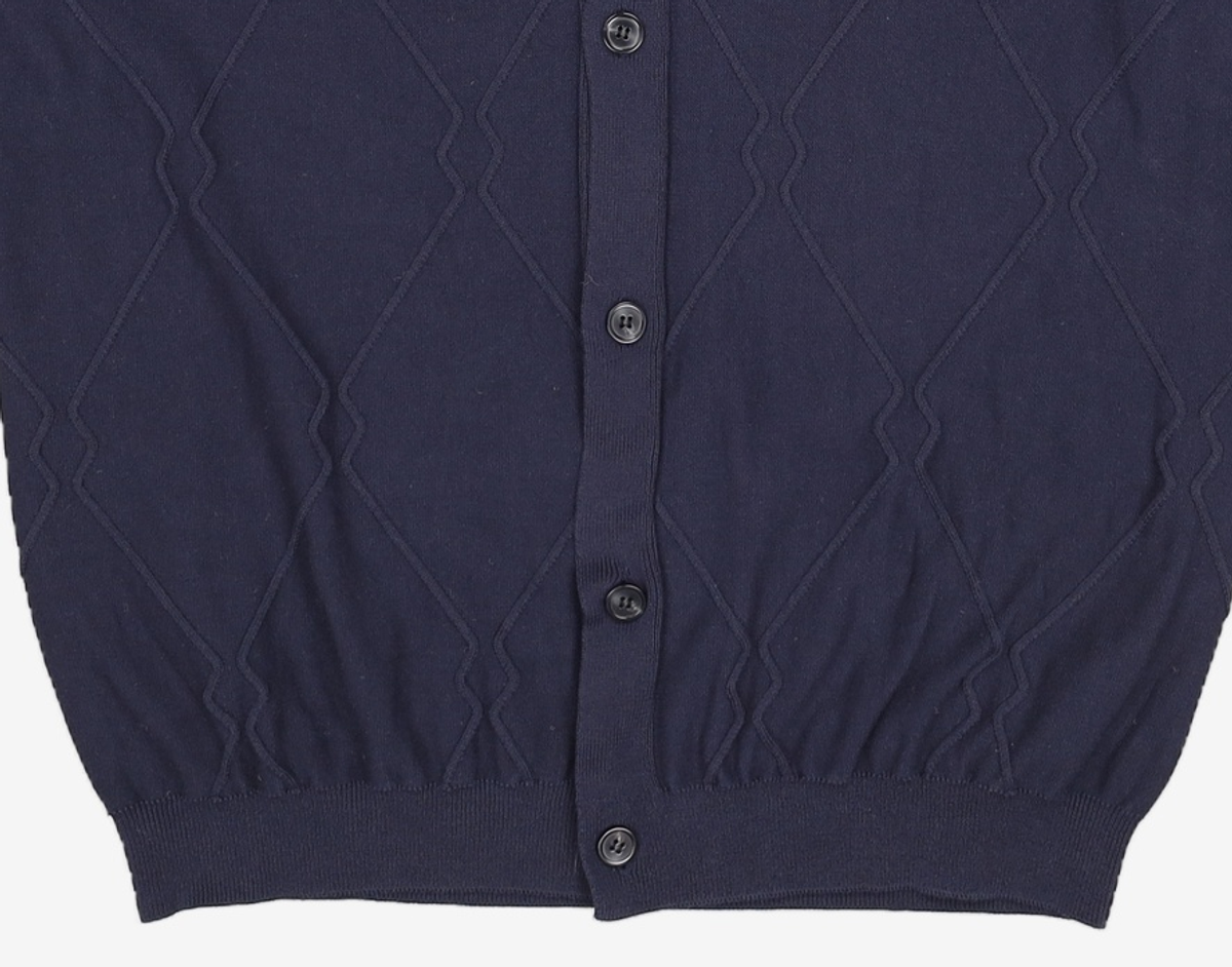 셔터(SHIRTER) LOGO PATTERN HALF CARDIGAN (BLACK) L