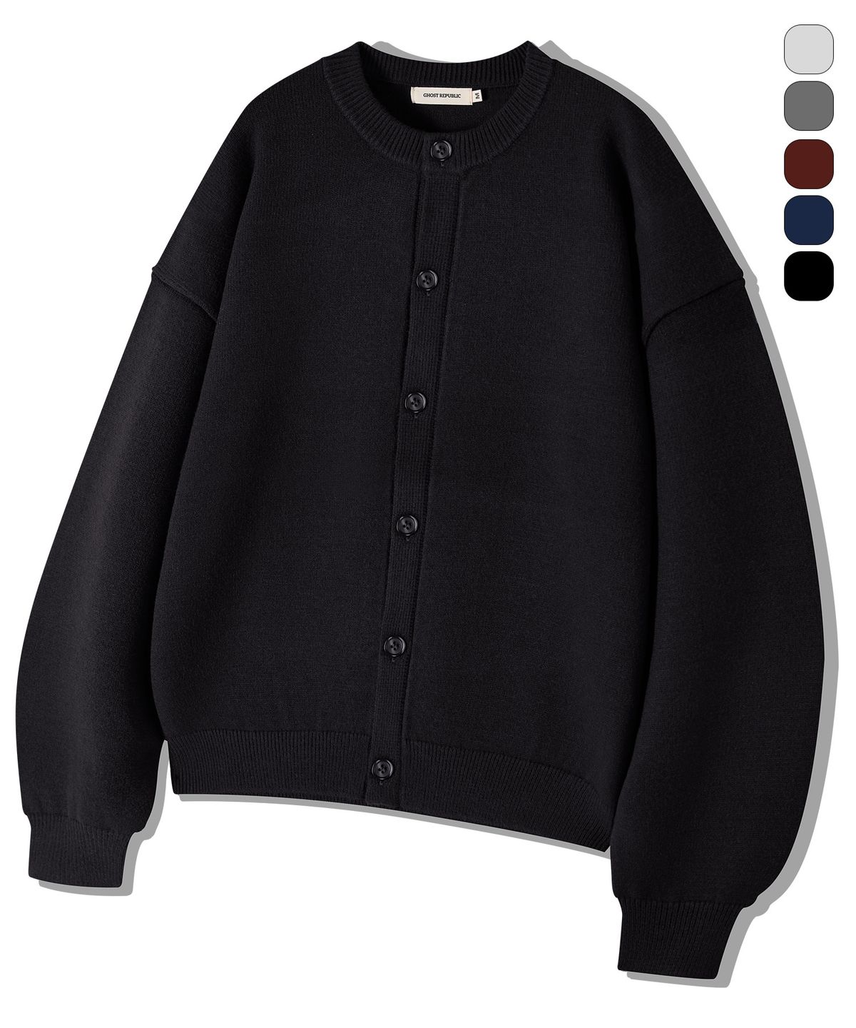 고스트리퍼블릭(GHOST REPUBLIC) 소프트 세미크롭 니트 가디건 5Color GKK-282