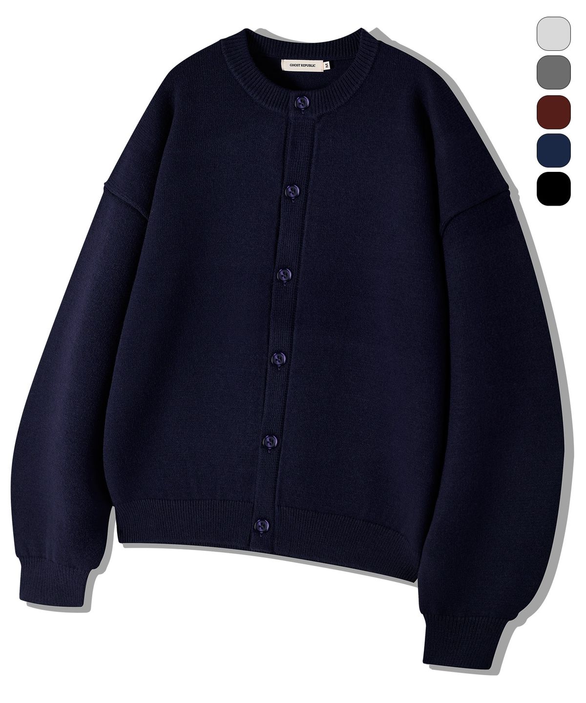 고스트리퍼블릭(GHOST REPUBLIC) 소프트 세미크롭 니트 가디건 5Color GKK-282