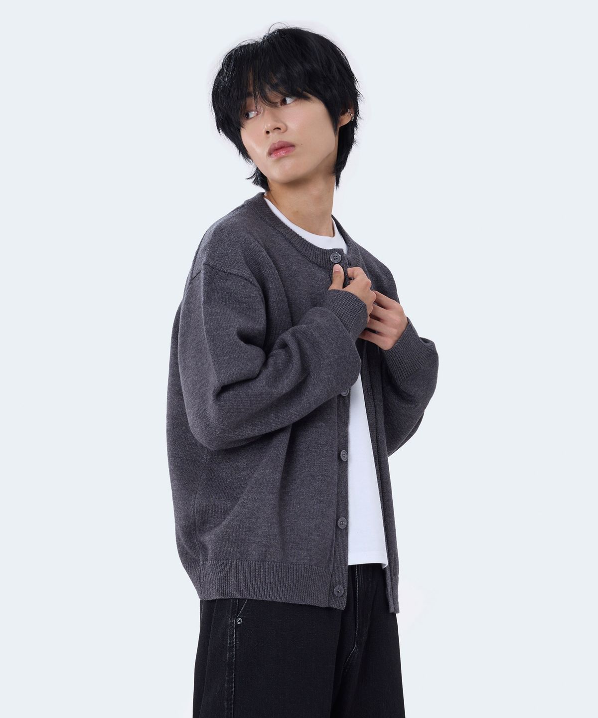 고스트리퍼블릭(GHOST REPUBLIC) 소프트 세미크롭 니트 가디건 5Color GKK-282