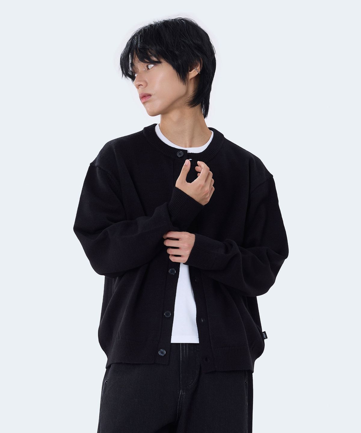 고스트리퍼블릭(GHOST REPUBLIC) 소프트 세미크롭 니트 가디건 5Color GKK-282