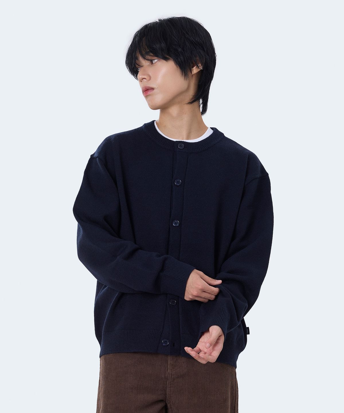 고스트리퍼블릭(GHOST REPUBLIC) 소프트 세미크롭 니트 가디건 5Color GKK-282