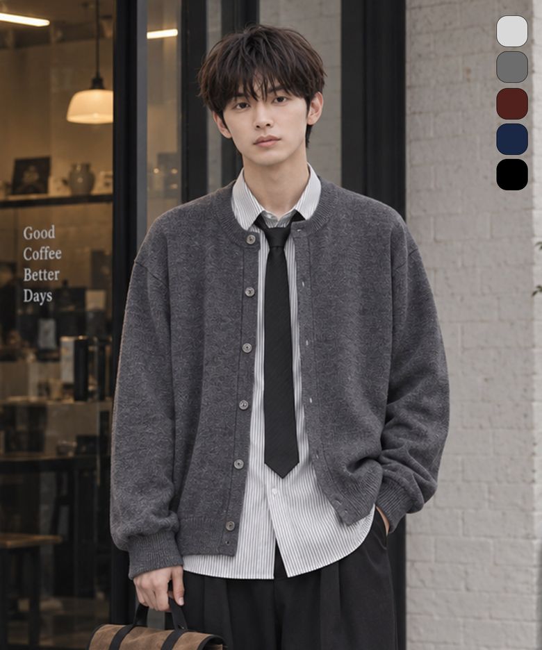 소프트 세미크롭 니트 가디건 5Color GKK-282
