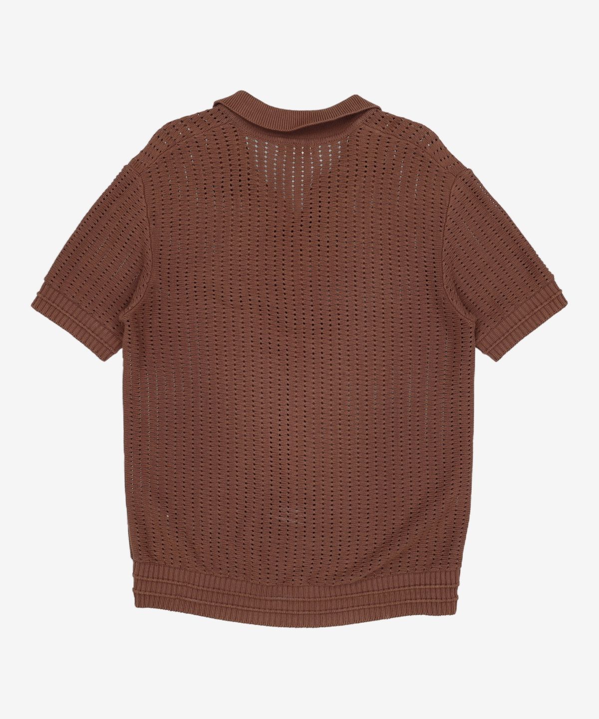 메종미네드(MAISON MINED) BROWNY KNIT HALF SHIRTS M
