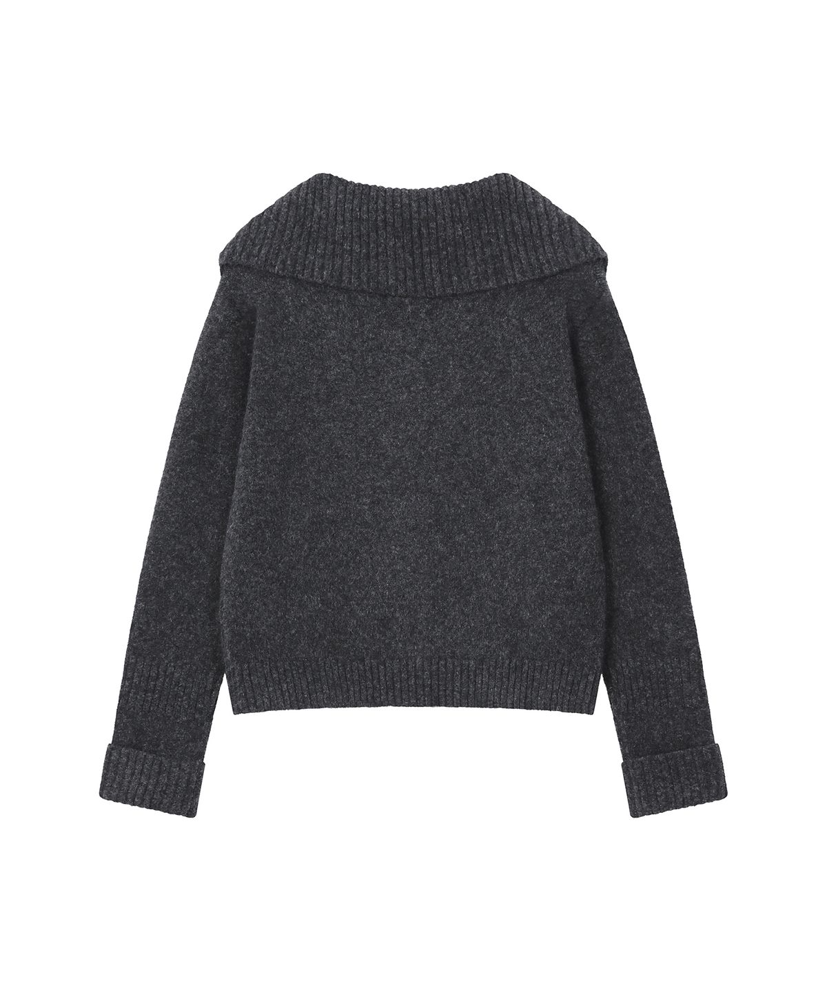 미세키서울(MISEKI SEOUL) Unbalanced button knit cardigan CHARCOAL