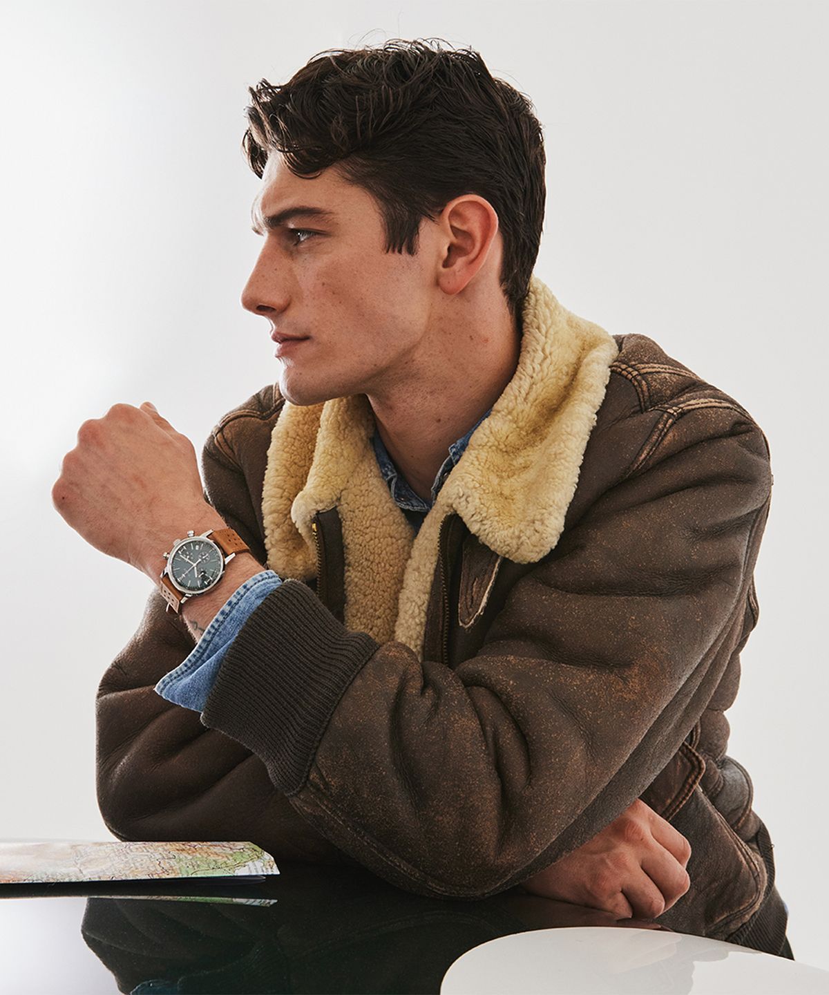 타이맥스(TIMEX) 멀린 크로노그래프 타키미터 남자가죽시계 40mm