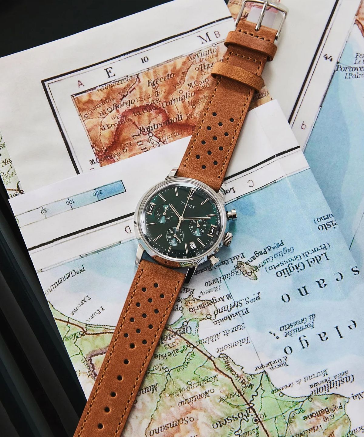 타이맥스(TIMEX) 멀린 크로노그래프 타키미터 남자가죽시계 40mm