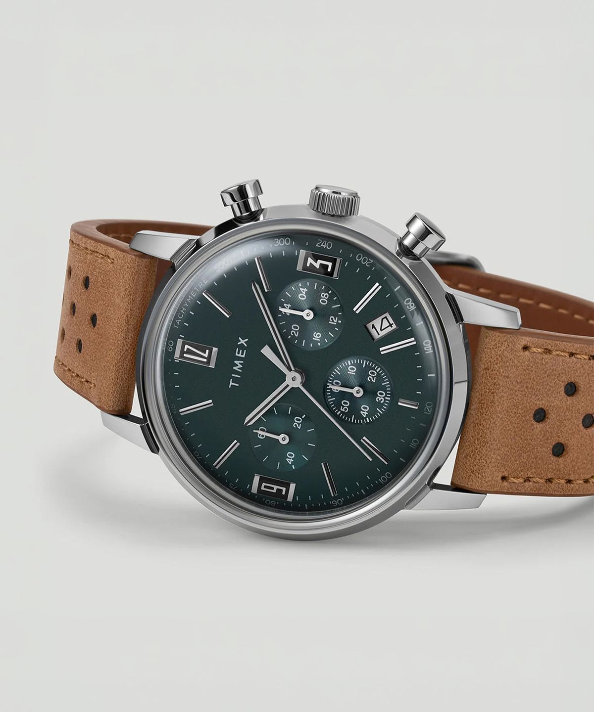 타이맥스(TIMEX) 멀린 크로노그래프 타키미터 남자가죽시계 40mm