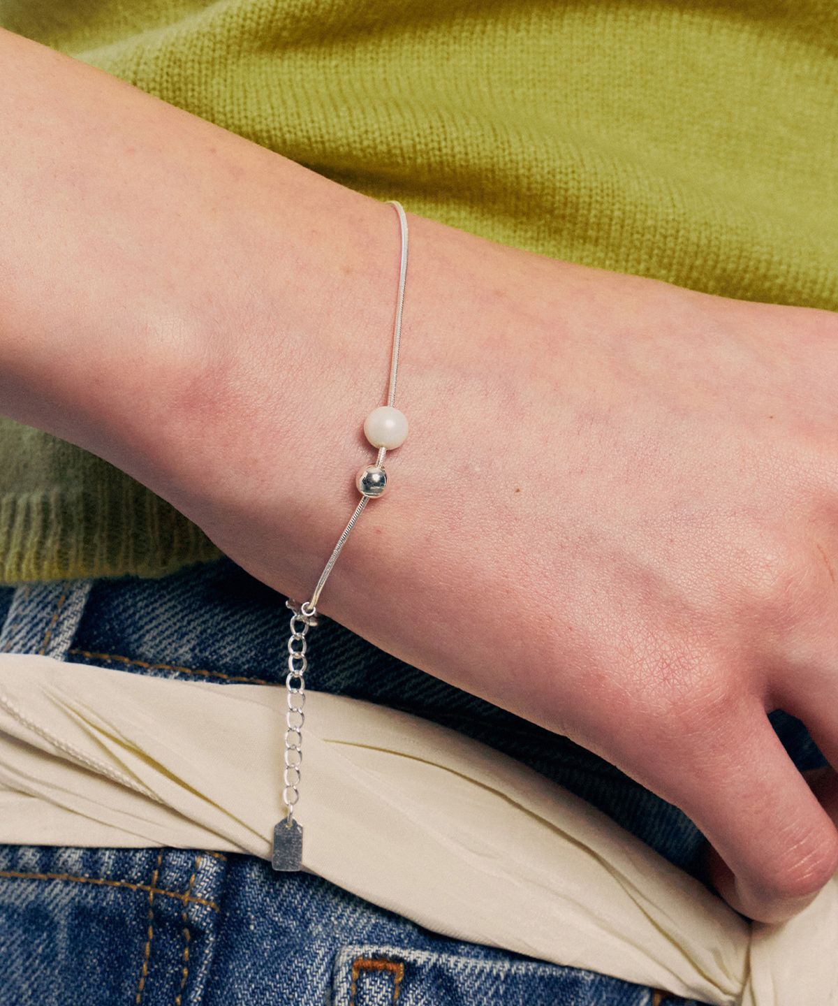 헤이(HEI) pearl & ball snake bracelet