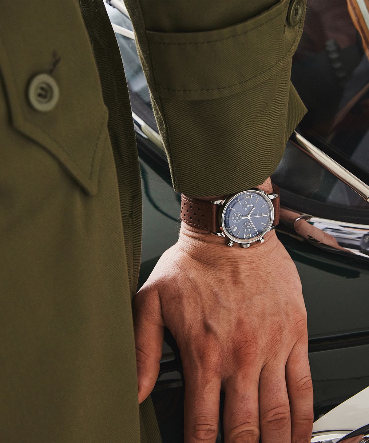 타이맥스(TIMEX) 멀린 크로노그래프 타키미터 남자가죽시계 40mm