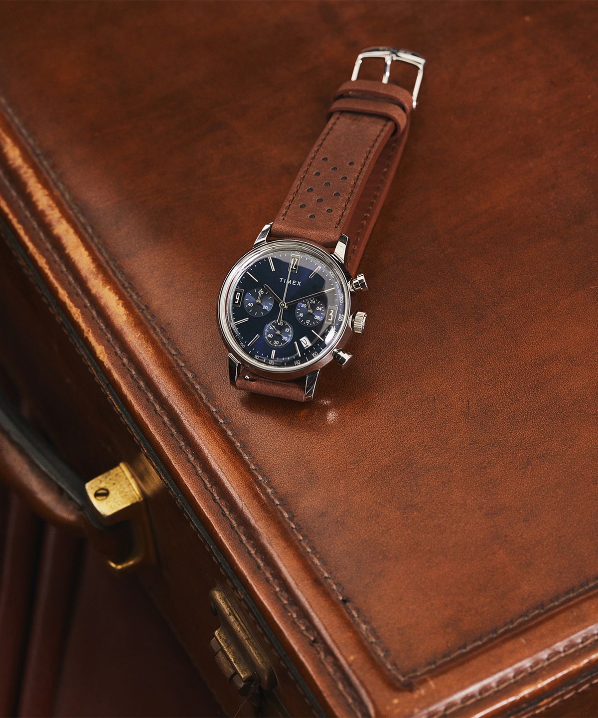 타이맥스(TIMEX) 멀린 크로노그래프 타키미터 남자가죽시계 40mm