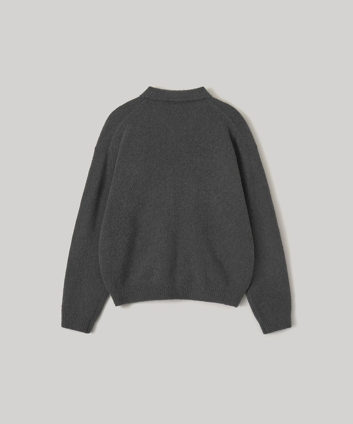 어나더 오피스(ANOTHER OFFICE) Boucle Knit Blouson (Charcoal)