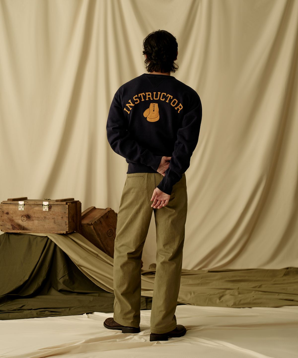 브론슨(BRONSON) Navy Yard Instructor Reverse Weave Sweatshirt Navy