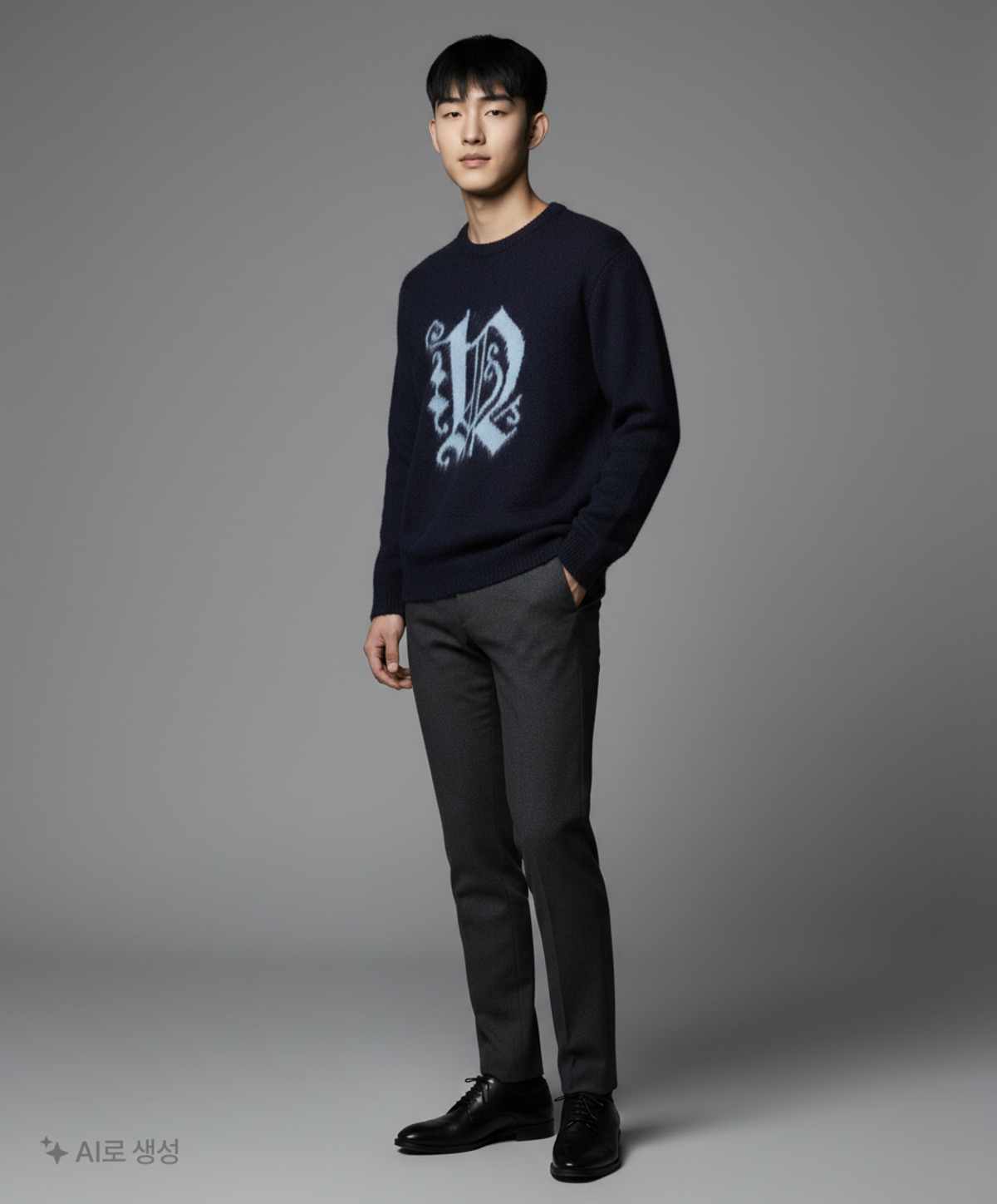 디스이즈네버댓(THISISNEVERTHAT) (FW21) Fortuna N-Logo Sweater Navy L