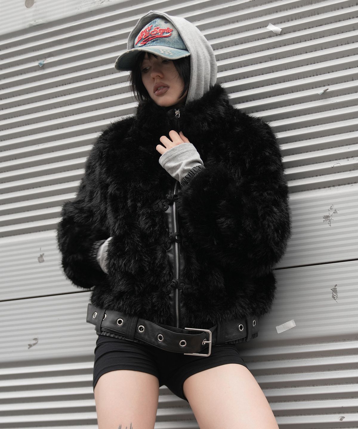 팬시클럽(FANCY CLUB) 토글 레더 퍼 자켓 (BLACK) F26ZA503