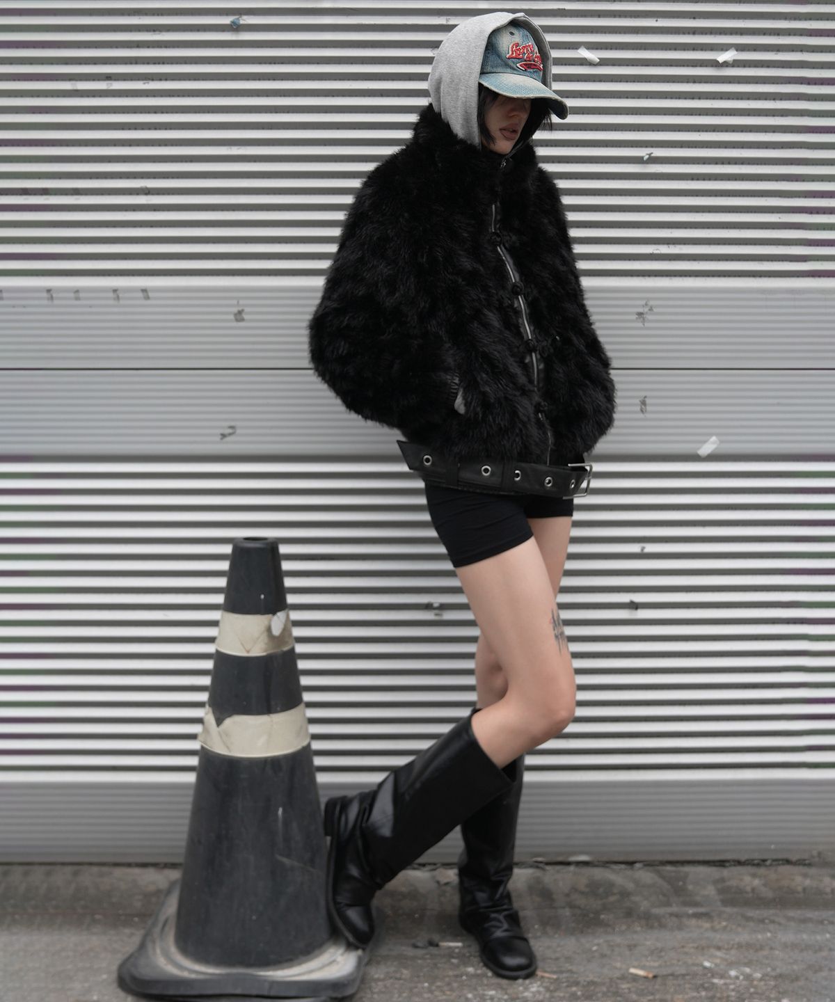 팬시클럽(FANCY CLUB) 토글 레더 퍼 자켓 (BLACK) F26ZA503