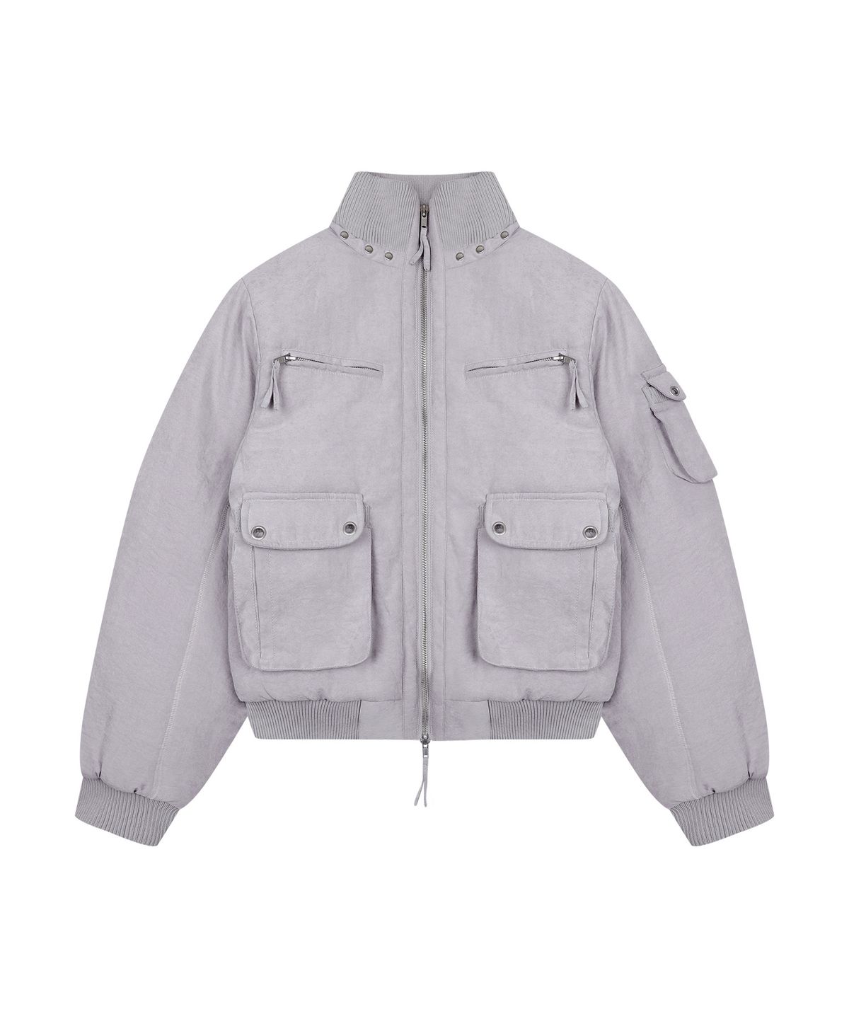팬시클럽(FANCY CLUB) 하이넥 빈티지 퀄팅 자켓 (GRAY) F26ZA502