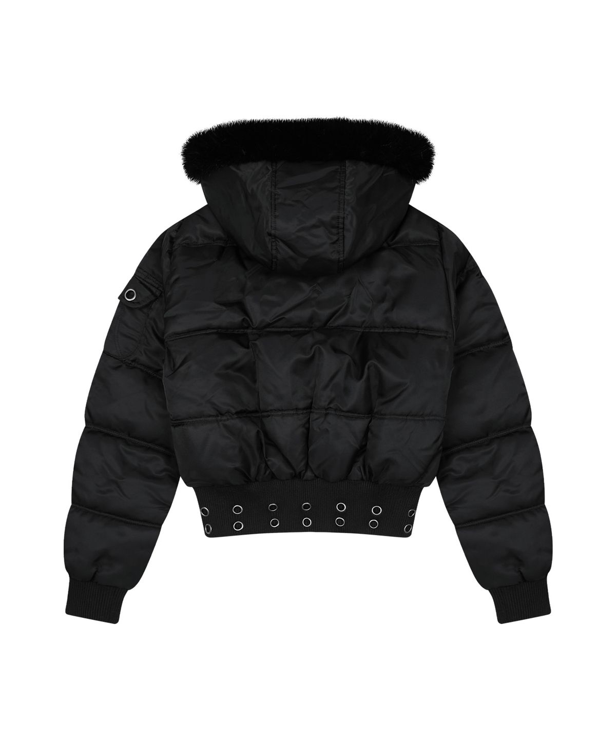 팬시클럽(FANCY CLUB) 퍼 트리밍 후드 패딩 (BLACK) F26ZA501