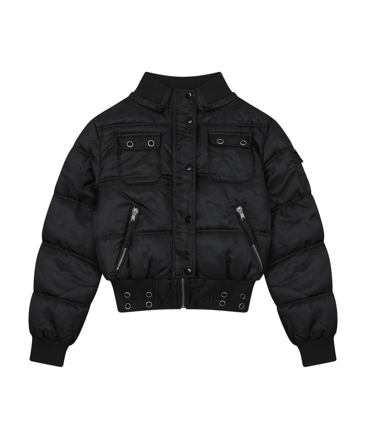 팬시클럽(FANCY CLUB) 퍼 트리밍 후드 패딩 (BLACK) F26ZA501