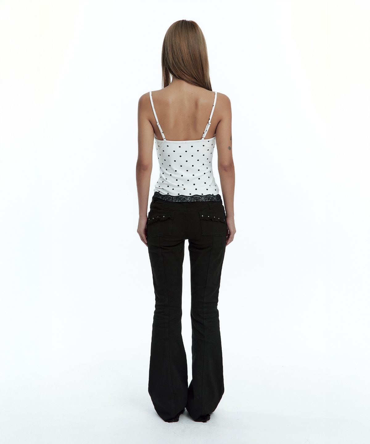 러프넥(ROUGHNECK) Soft Lace Sleeveless Dot