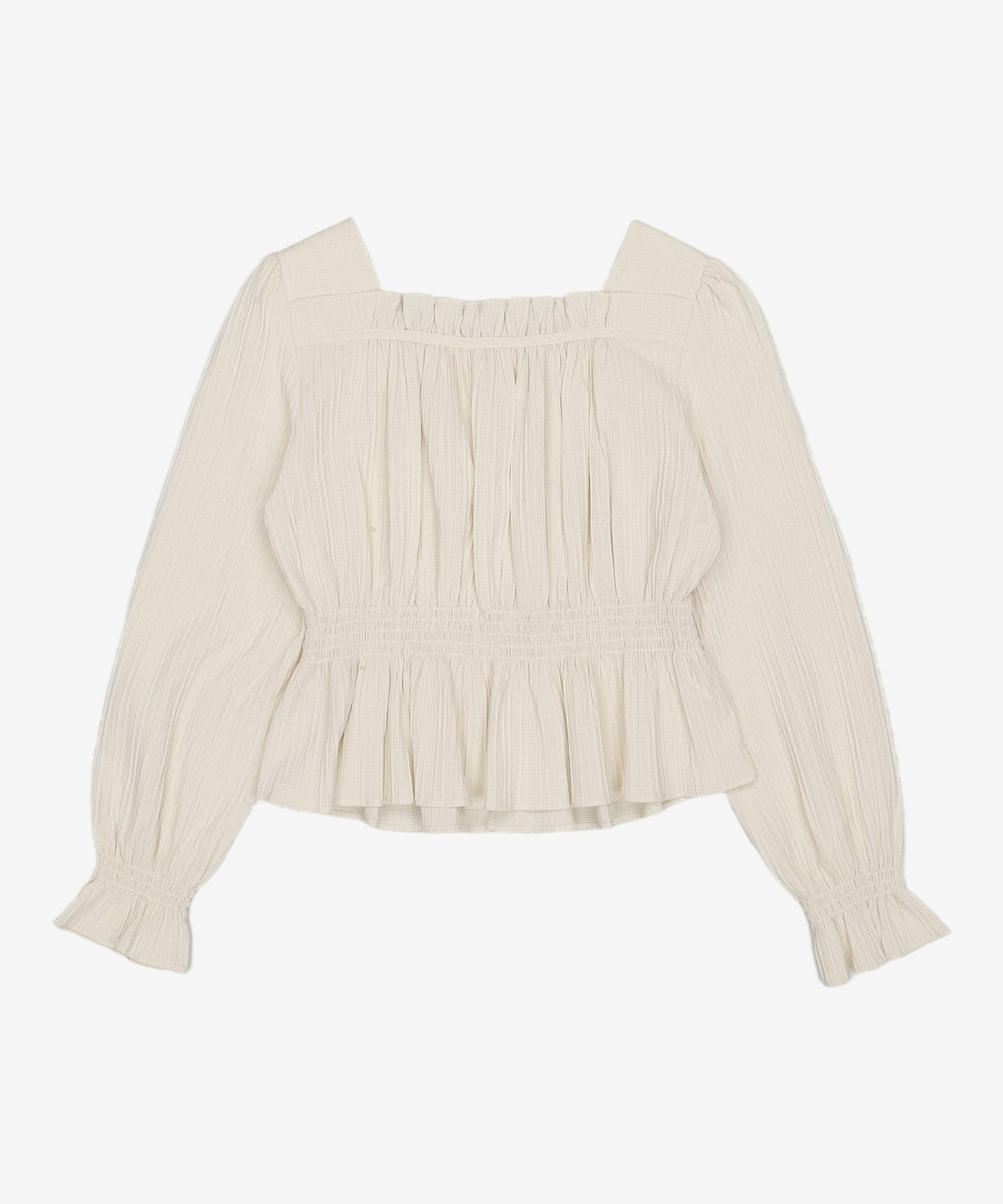 미쏘(MIXXO) 허리 스모킹 블라우스 MIWBLC302G S