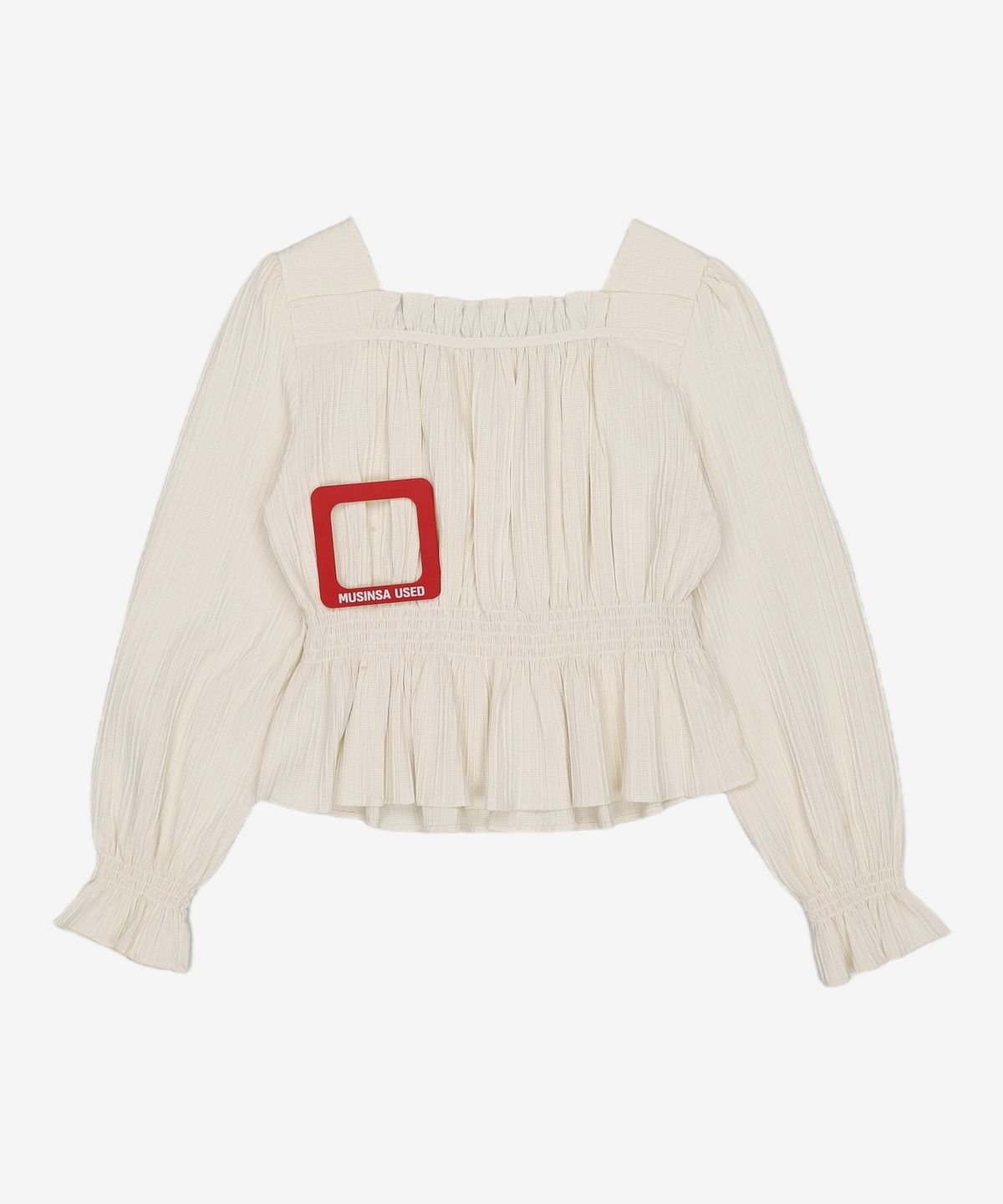 미쏘(MIXXO) 허리 스모킹 블라우스 MIWBLC302G S