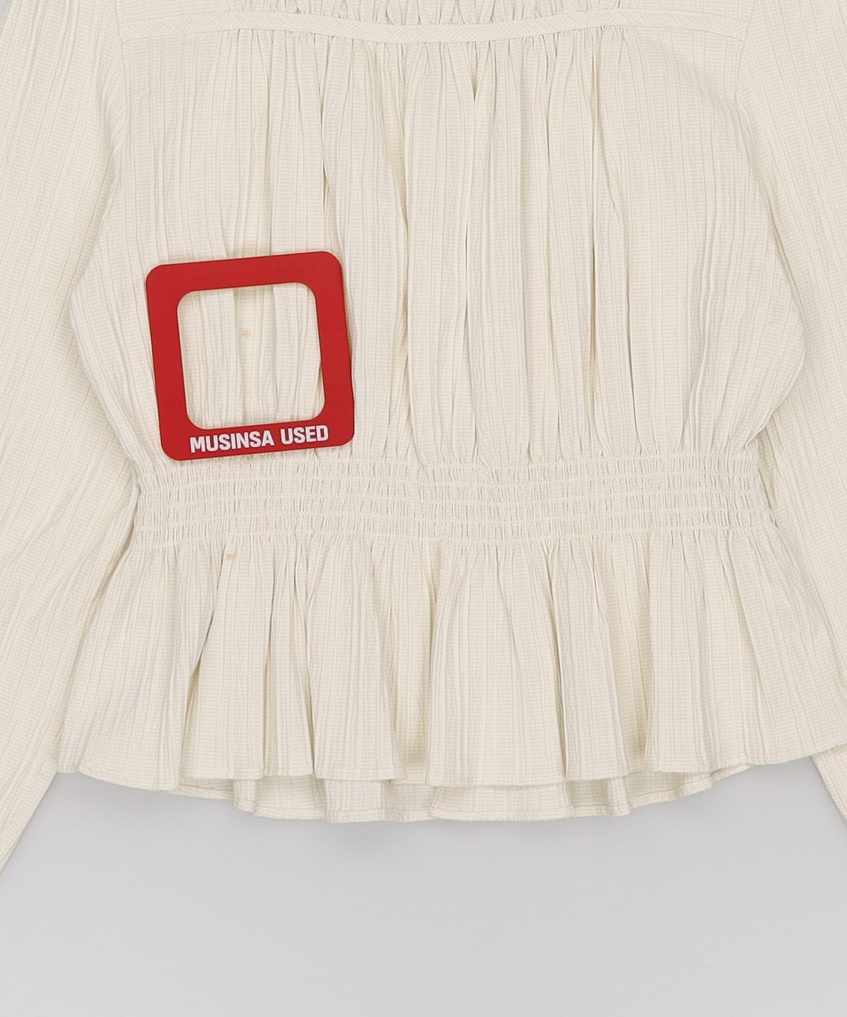 미쏘(MIXXO) 허리 스모킹 블라우스 MIWBLC302G S