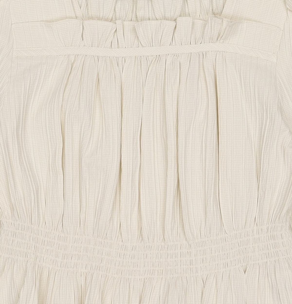 미쏘(MIXXO) 허리 스모킹 블라우스 MIWBLC302G S