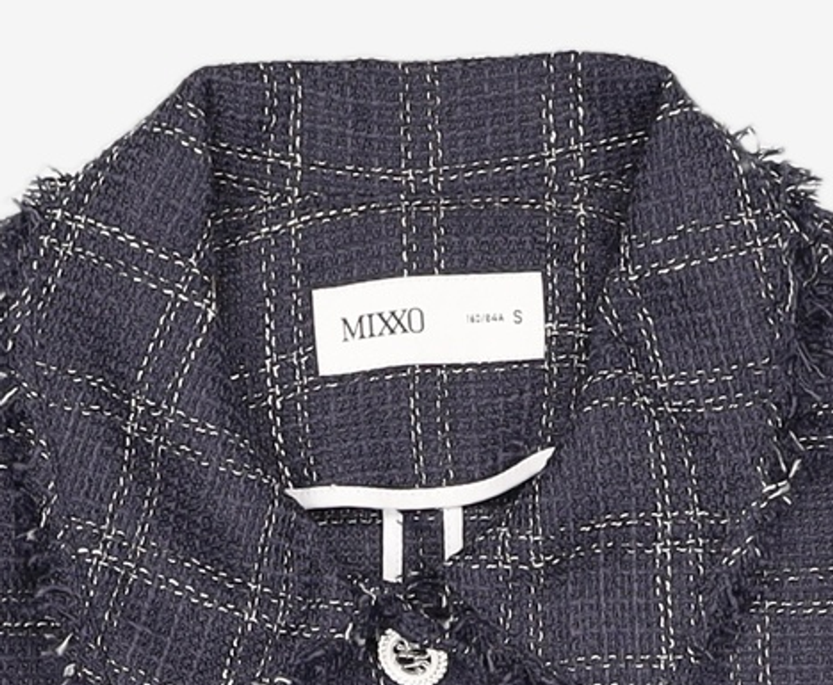 미쏘(MIXXO) 스탠카라 반팔 트위드 자켓_MIWJKD502G S