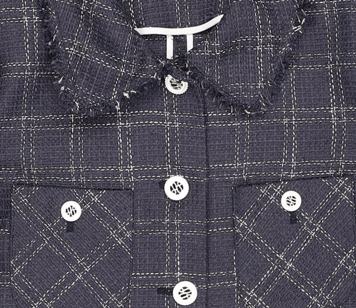 미쏘(MIXXO) 스탠카라 반팔 트위드 자켓_MIWJKD502G S