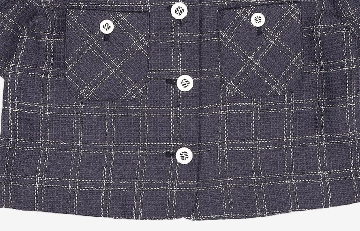 미쏘(MIXXO) 스탠카라 반팔 트위드 자켓_MIWJKD502G S
