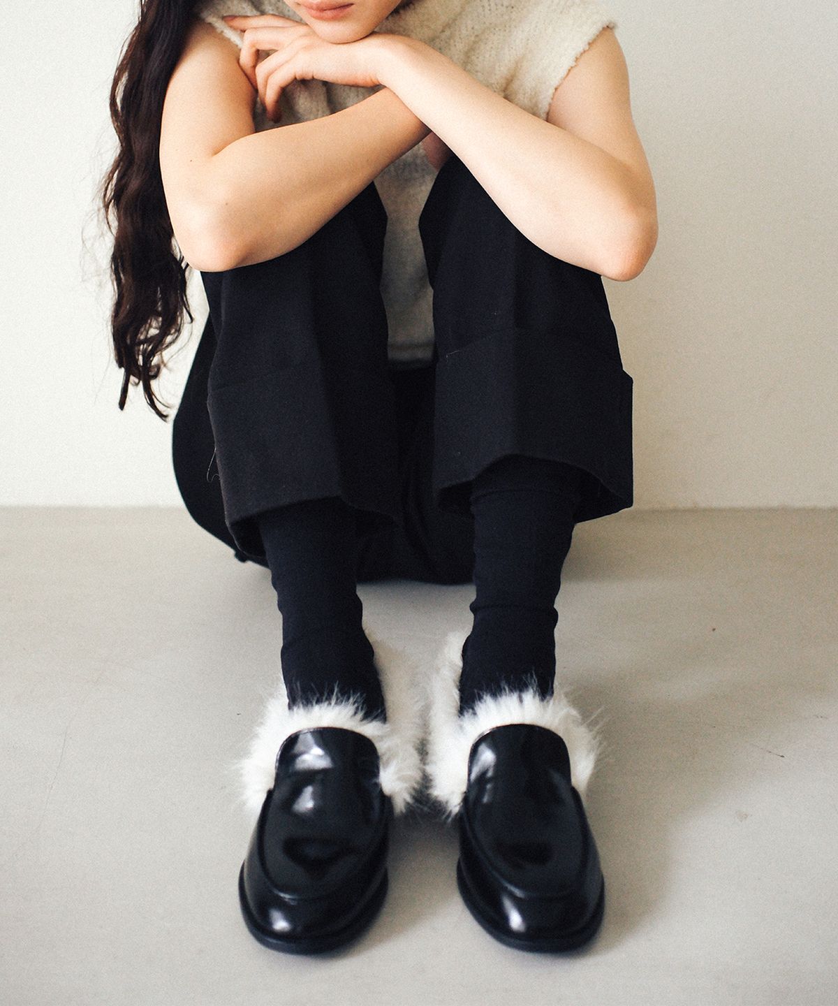 키에레이(CHIELEI) [26FW] KATE FUR LOAFER [C6F07BK]