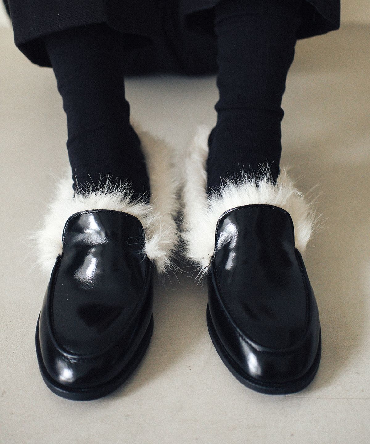 키에레이(CHIELEI) [26FW] KATE FUR LOAFER [C6F07BK]