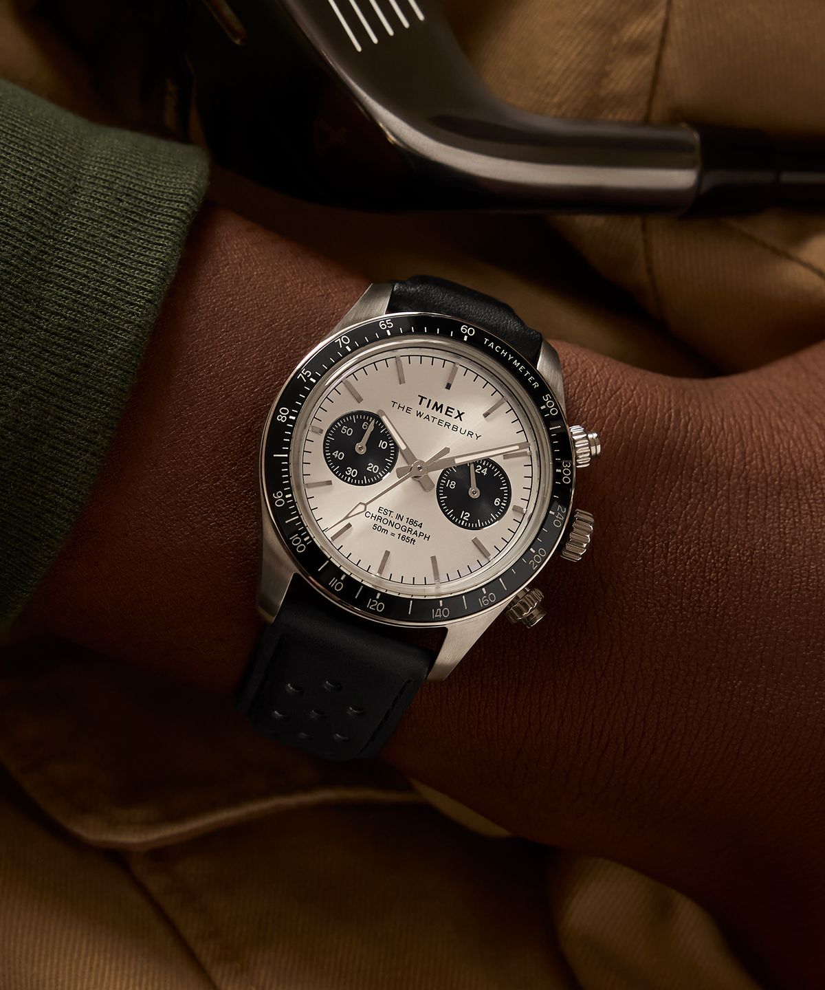 타이맥스(TIMEX) 워터베리 헤리티지 크로노그래프 가죽시계 39mm