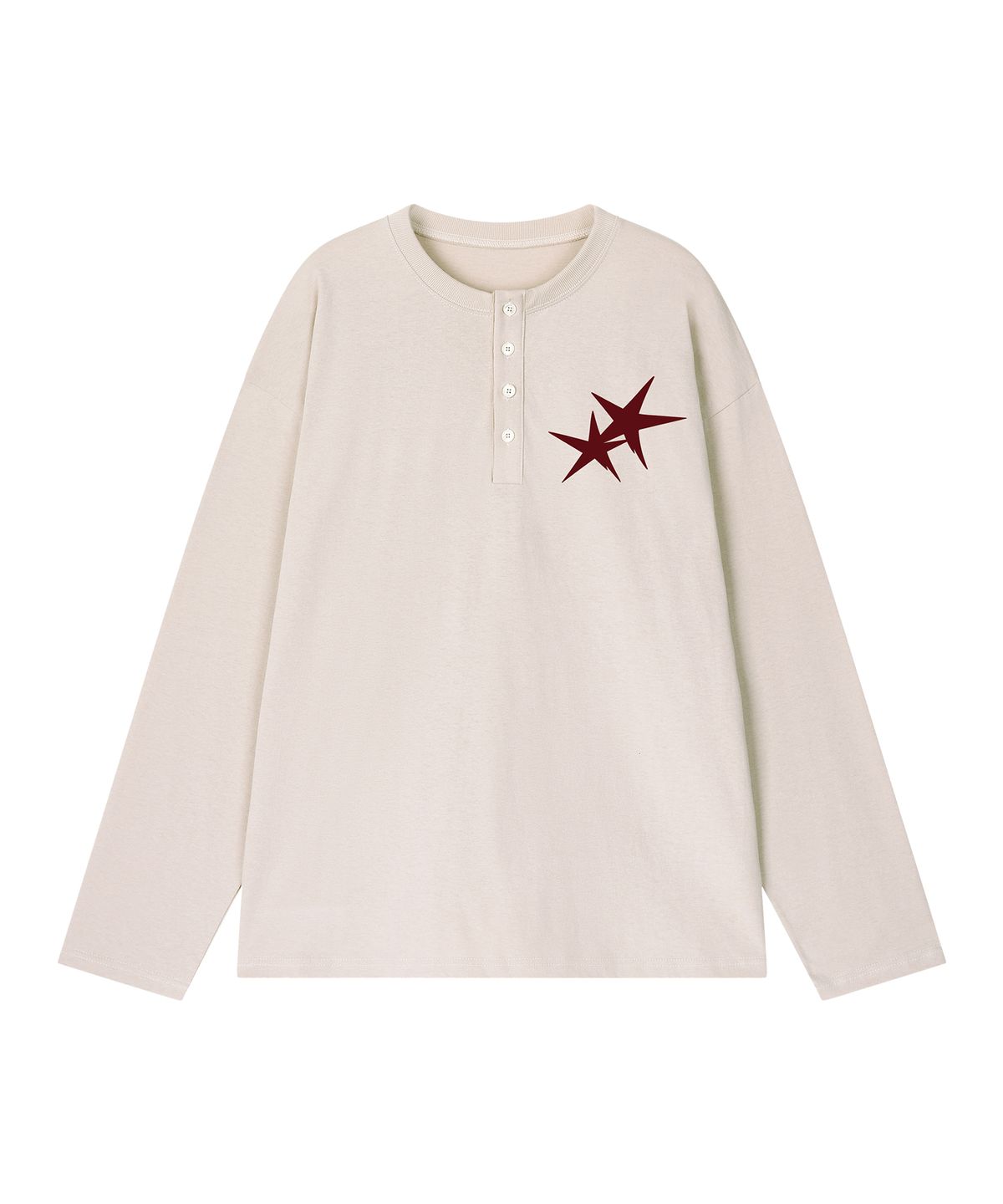그레이버 오디너리(GRAVER ORDINARY) [ODNR UNISEX]Small Twins Star 헨리넥 롱슬리브 긴팔티셔츠_3color