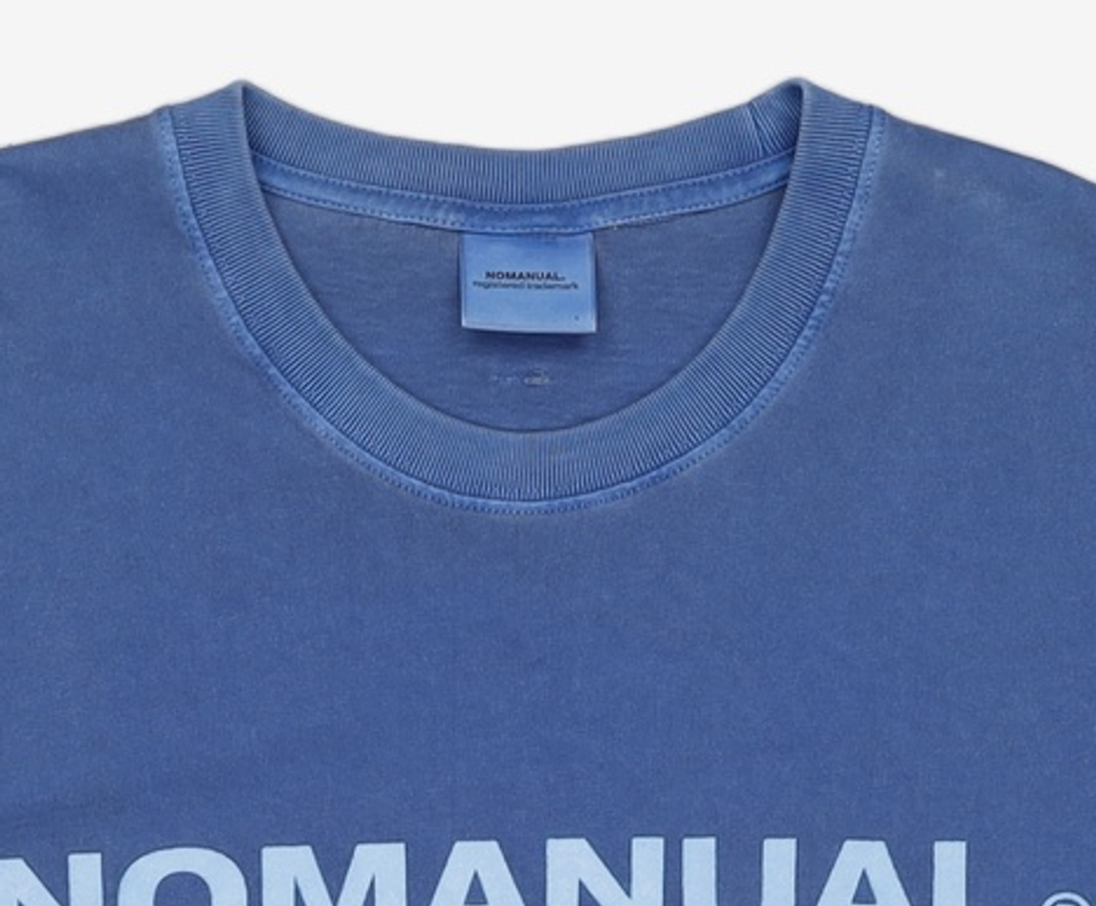 노매뉴얼(NOMANUAL) P.DYED BOX T-SHIRT - BLUE 100