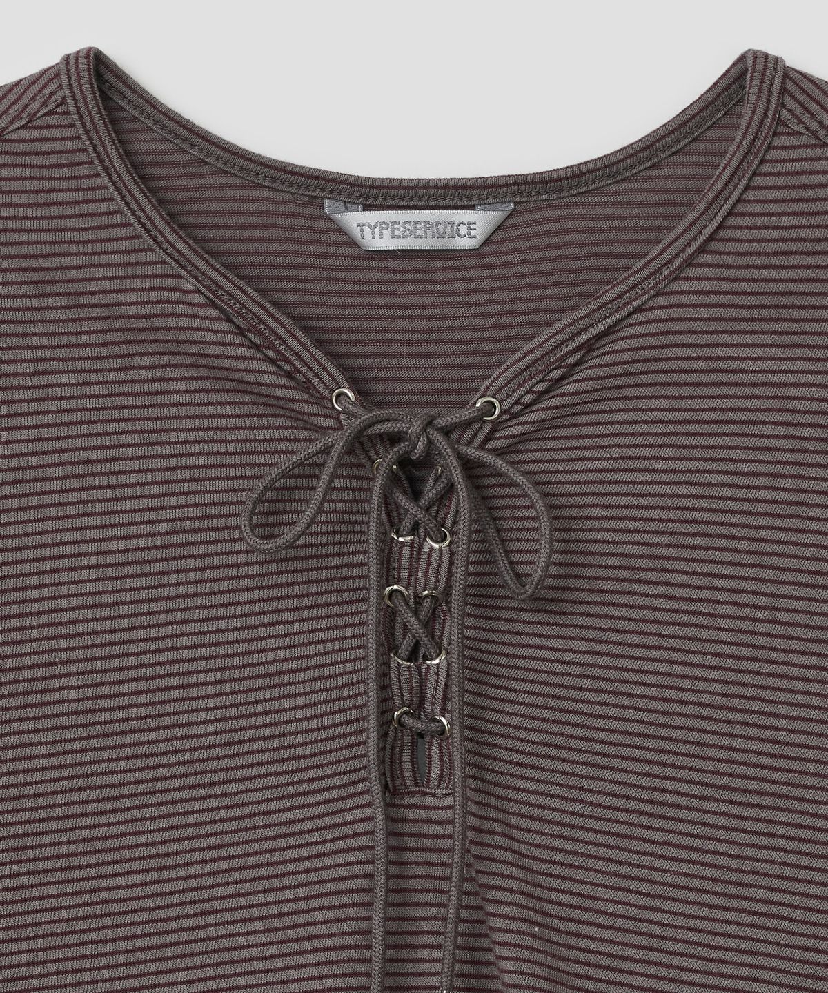 타입서비스(TYPESERVICE) Lace Up Side Trim Top [Plum]