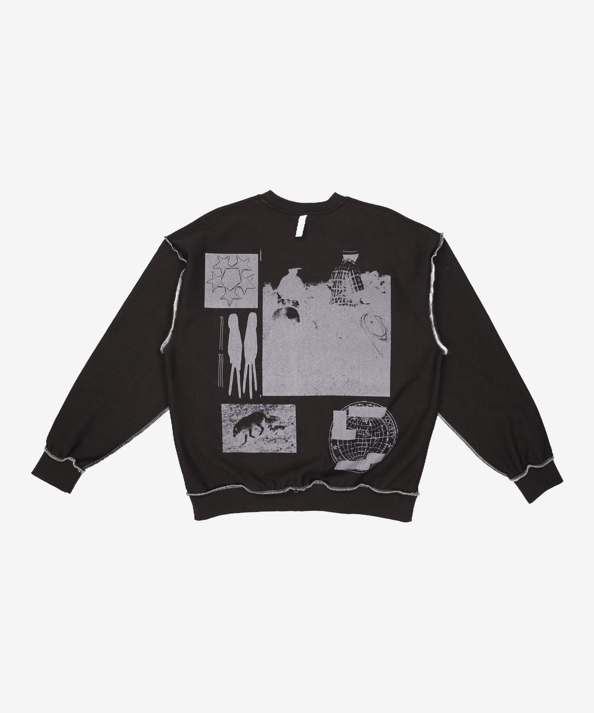 노매뉴얼(NOMANUAL) GPH REVERSED SWEATSHIRT - BLACK M