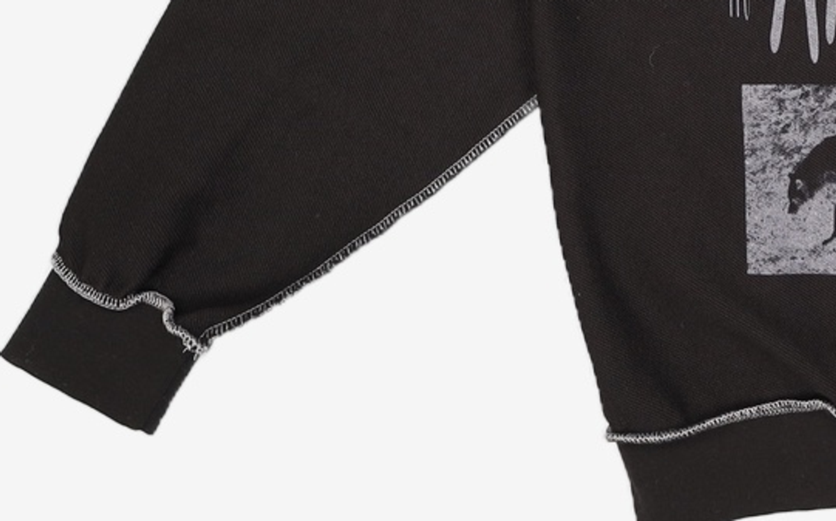 노매뉴얼(NOMANUAL) GPH REVERSED SWEATSHIRT - BLACK M