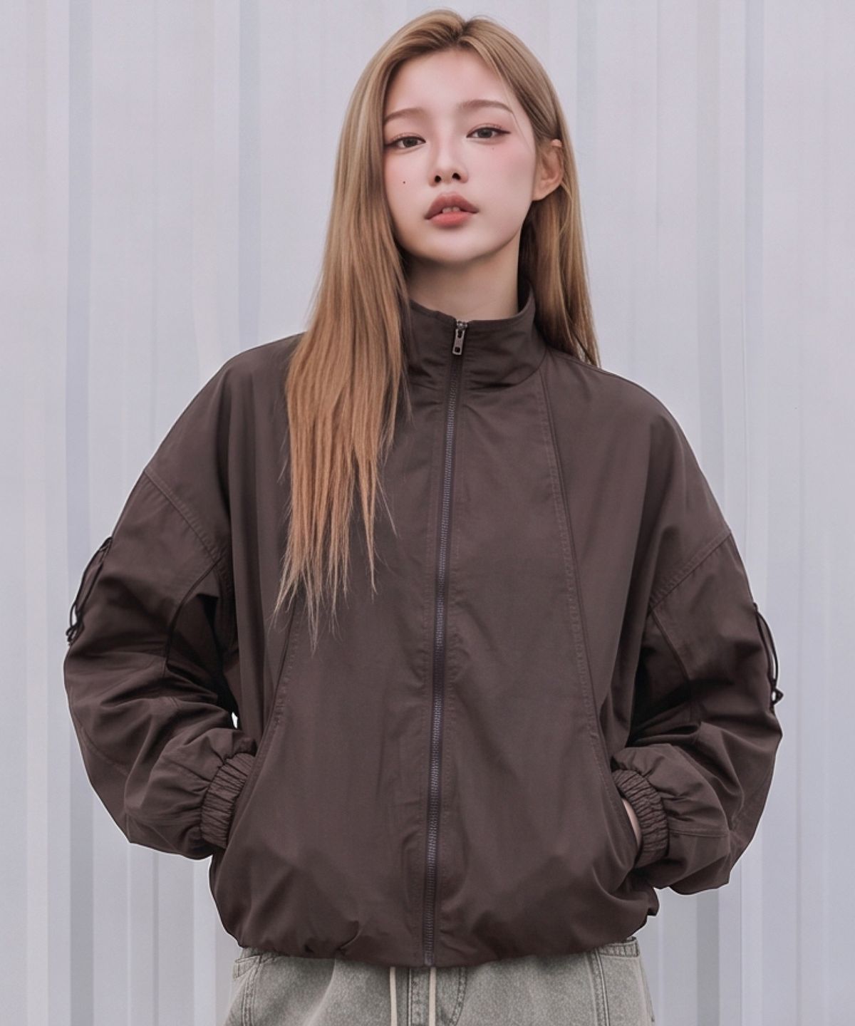 그레이블러밧(GRAYBLVD) 빌리 가오리핏 바람막이 (와인)