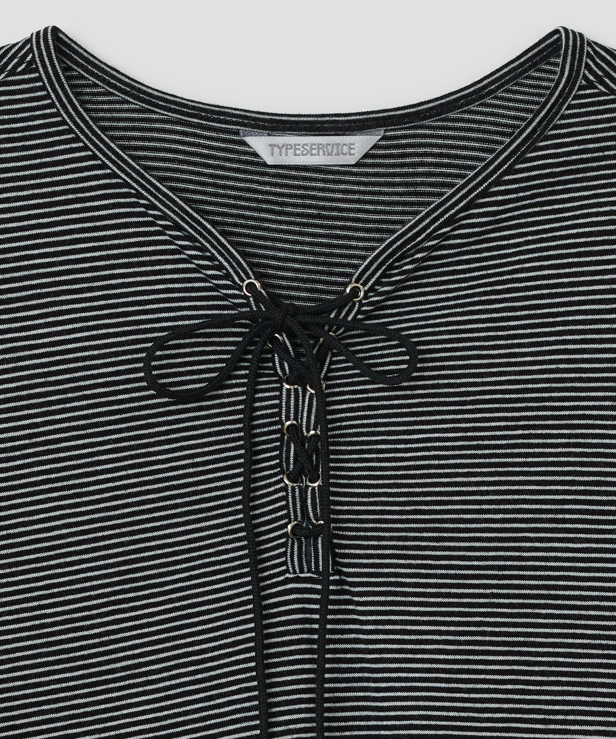 타입서비스(TYPESERVICE) Lace Up Side Trim Top [Black]
